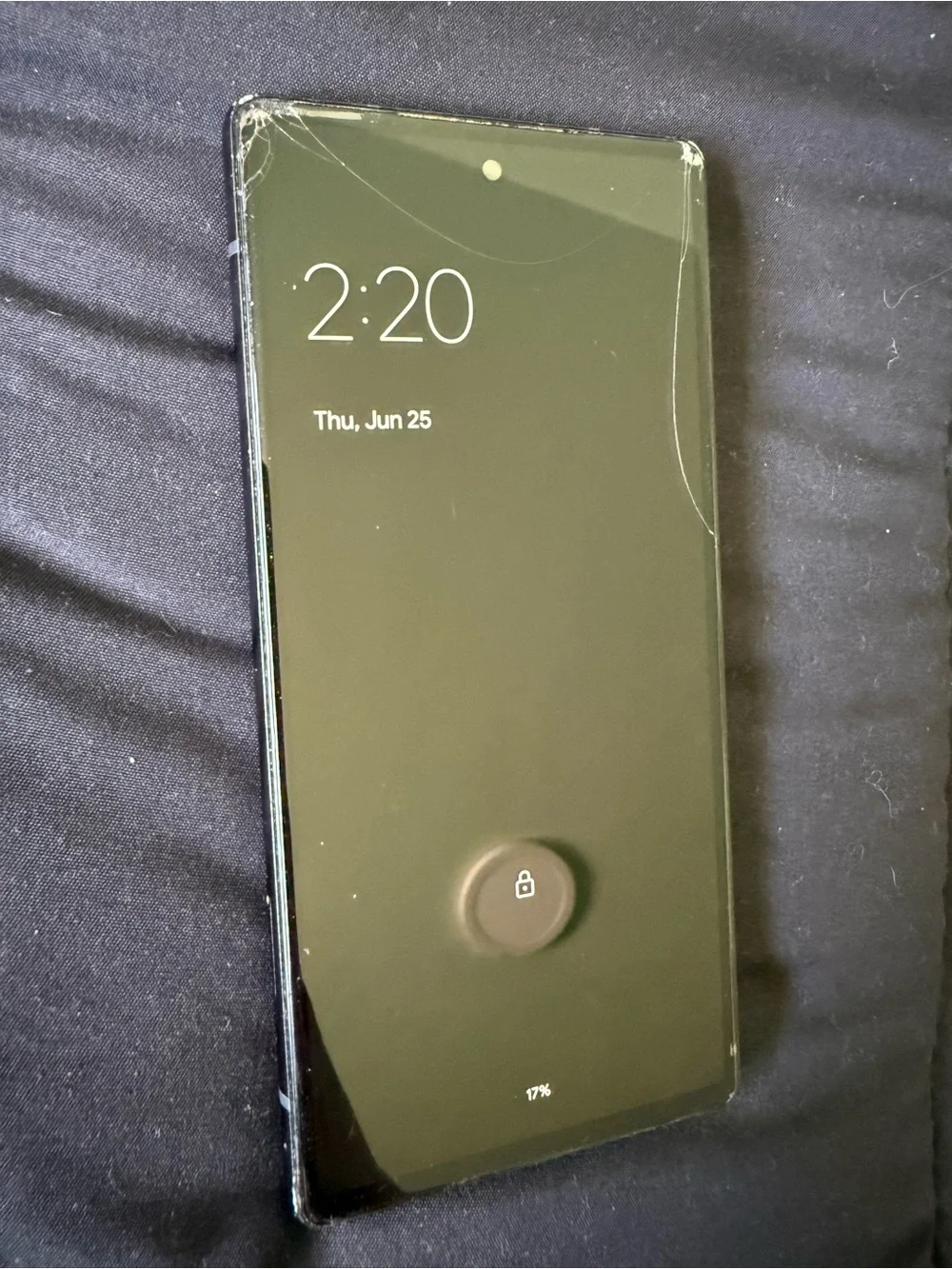 google Pixel smartphone in black with front glass